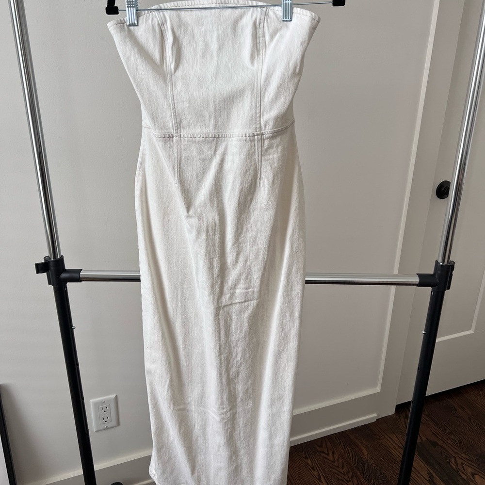 Abercrombie & Fitch White Midi Dress